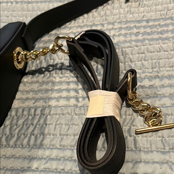 Black Crescent Hobo Bag with Adjustable Strap - Picture 8 of 8